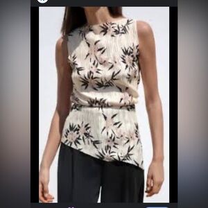 Zara asymmetric pleated top